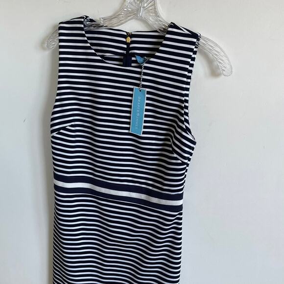 NWT Draper James Navy Striped Ponte Sheath Dress - Picture 4 of 7